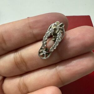 925 Hawaiian Flip Flop Plumeria Flower Charm